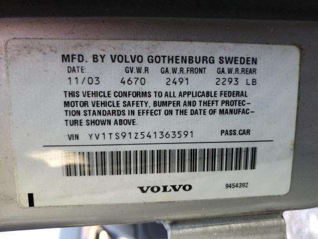 Photo 10 from auction – 2004 VOLVO S80 with VIN YV1TS91Z541363591