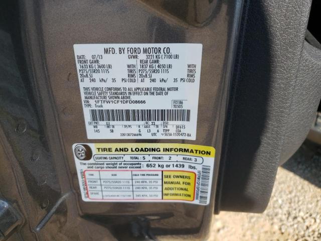 Photo 10 from auction – 2013 FORD F150 SUPER with VIN 1FTFW1CF1DFD08666