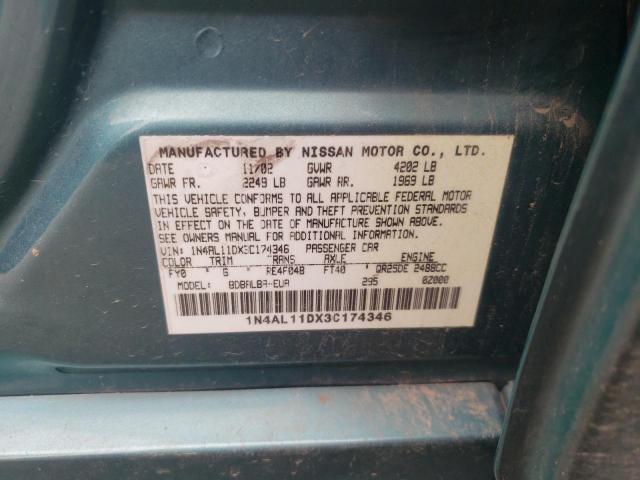 Photo 10 from auction – 2003 NISSAN ALTIMA BAS with VIN 1N4AL11DX3C174346