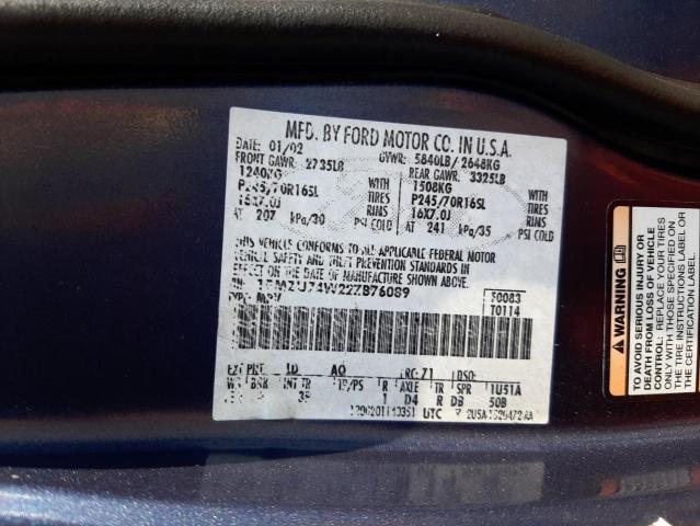 Photo 10 from auction – 2002 FORD EXPLORER E with VIN 1FMZU74W22ZB76089