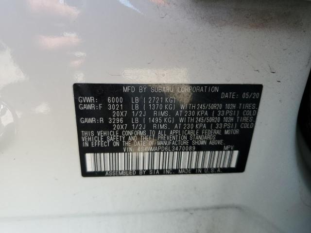 Foto 10 de la subasta – 2020 SUBARU ASCENT LIM con VIN 4S4WMAPD6L3470089