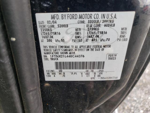 Photo 10 from auction – 2004 FORD F250 SUPER with VIN 1FTNX21L44EC44376