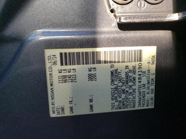 Photo 10 from auction – 2014 NISSAN MAXIMA S with VIN 1N4AA5AP7EC484190