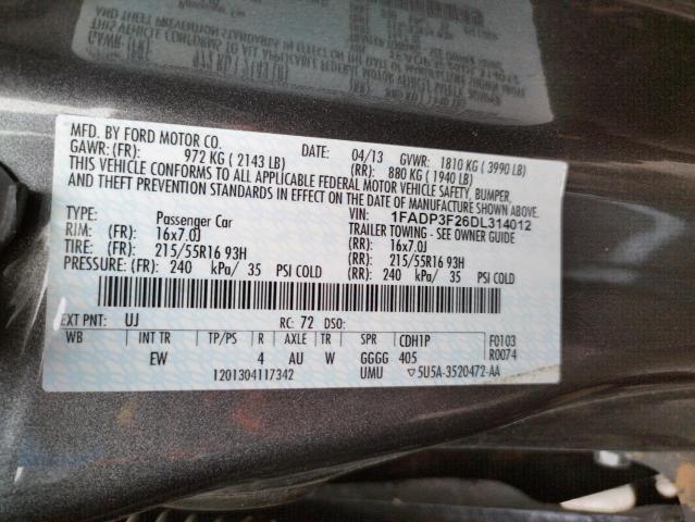 Photo 10 from auction – 2013 FORD FOCUS SE with VIN 1FADP3F26DL314012