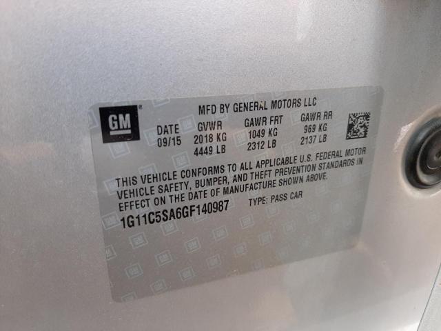 Photo 10 from auction – 2016 CHEVROLET MALIBU LIM with VIN 1G11C5SA6GF140987