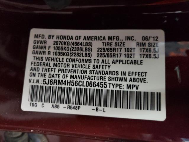 Photo 10 from auction – 2012 HONDA CR-V EX with VIN 5J6RM4H56CL066455