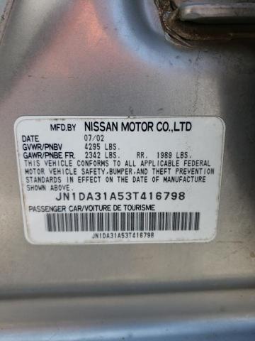 Photo 10 from auction – 2003 NISSAN MAXIMA GLE with VIN JN1DA31A53T416798