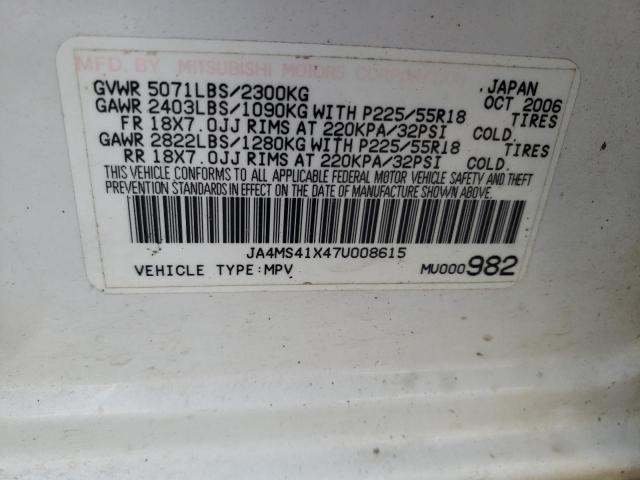 Photo 10 from auction – 2007 MITSUBISHI OUTLANDER with VIN JA4MS41X47U008615