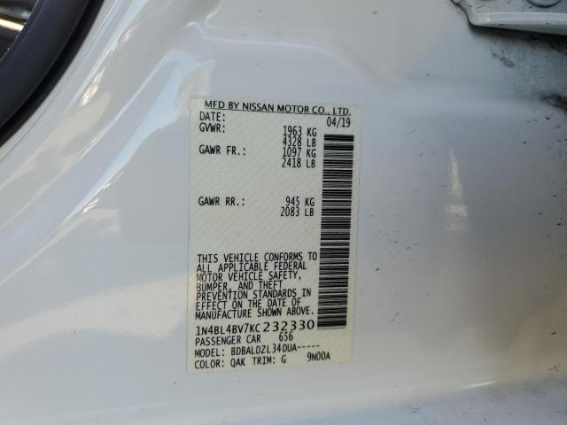 Photo 10 from auction – 2019 NISSAN ALTIMA S with VIN 1N4BL4BV7KC232330