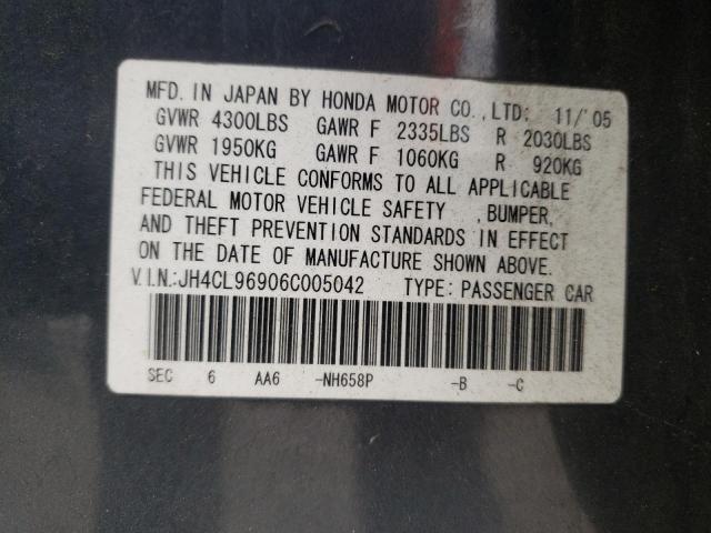 Photo 10 from auction – 2006 ACURA TSX with VIN JH4CL96906C005042