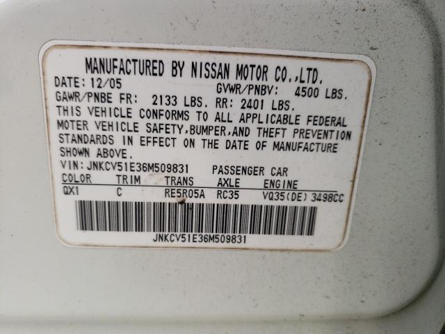Photo 10 from auction – 2006 INFINITI G35 with VIN JNKCV51E36M509831
