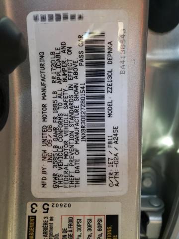 Photo 10 from auction – 2007 TOYOTA COROLLA CE with VIN 1NXBR30E27Z801541