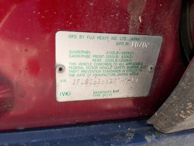 Photo 10 from auction – 2003 SUBARU FORESTER 2 with VIN JF1SG63663G747417