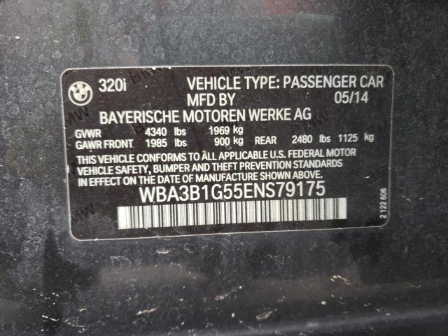 Photo 10 from auction – 2014 BMW 320 I with VIN WBA3B1G55ENS79175