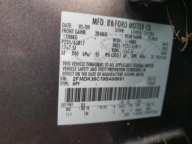 Photo 10 from auction – 2009 FORD EDGE SE with VIN 2FMDK36C19BA95691