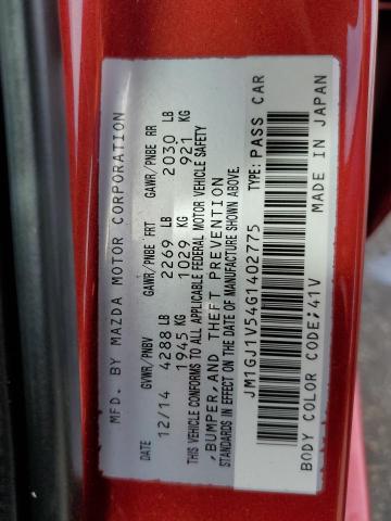Photo 10 from auction – 2016 MAZDA 6 TOURING with VIN JM1GJ1V54G1402775