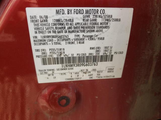 Photo 10 from auction – 2009 LINCOLN MKS with VIN 1LNHM93R09G603763