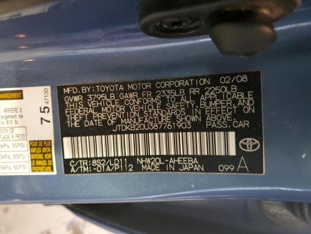 Photo 10 from auction – 2008 TOYOTA PRIUS with VIN JTDKB20U387761903