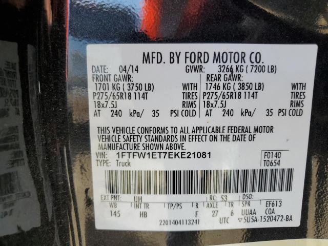 Photo 10 from auction – 2014 FORD F150 SUPER with VIN 1FTFW1ET7EKE21081