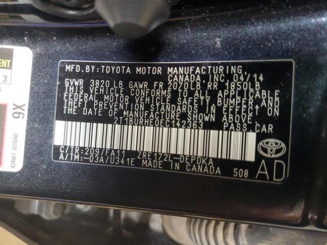 Photo 10 from auction – 2014 TOYOTA COROLLA L with VIN 2T1BURHE0EC142363