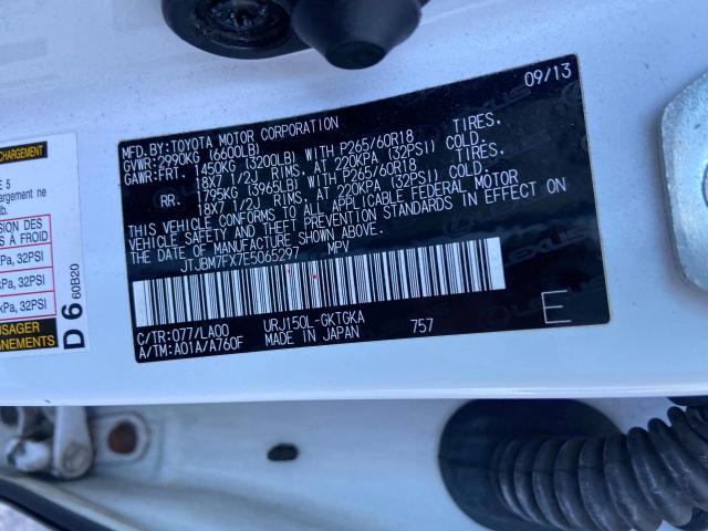 Photo 10 from auction – 2014 LEXUS GX 460 with VIN JTJBM7FX7E5065297