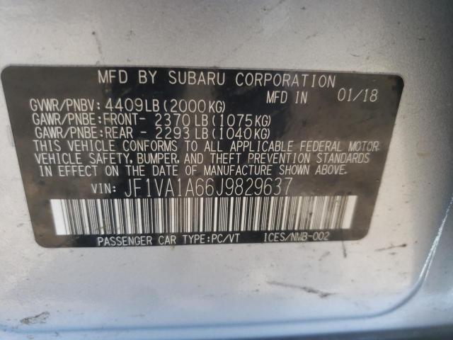 Photo 10 from auction – 2018 SUBARU WRX with VIN JF1VA1A66J9829637