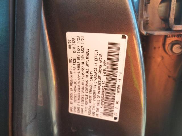 Photo 10 from auction – 2008 ACURA RDX with VIN 5J8TB18248A004160
