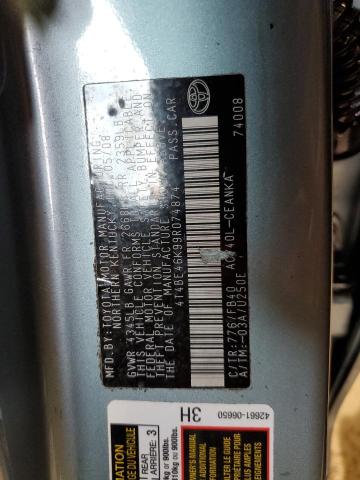 Photo 10 from auction – 2009 TOYOTA CAMRY BASE with VIN 4T4BE46K99R074874