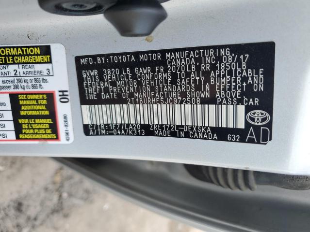 Photo 10 from auction – 2018 TOYOTA COROLLA L with VIN 2T1BURHE5JC972508
