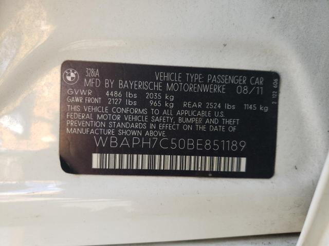 Photo 10 from auction – 2011 BMW 328 I with VIN WBAPH7C50BE851189