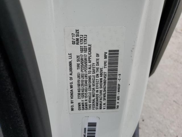 Photo 10 from auction – 2017 HONDA ODYSSEY EX with VIN 5FNRL5H67HB014527