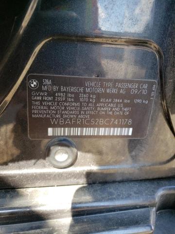 Photo 10 from auction – 2011 BMW 528 I with VIN WBAFR1C52BC741178