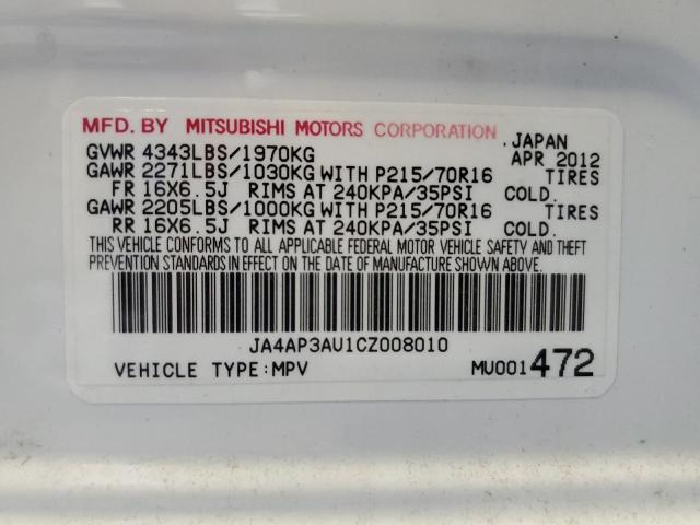Photo 10 from auction – 2012 MITSUBISHI OUTLANDER with VIN JA4AP3AU1CZ008010