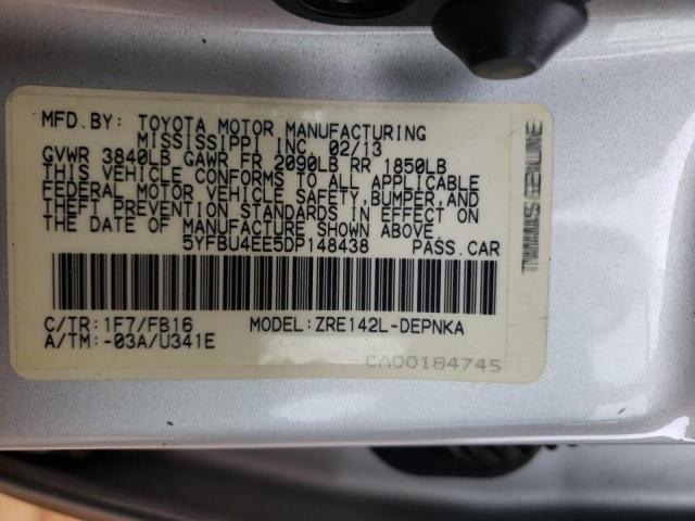 Photo 10 from auction – 2013 TOYOTA COROLLA BA with VIN 5YFBU4EE5DP148438