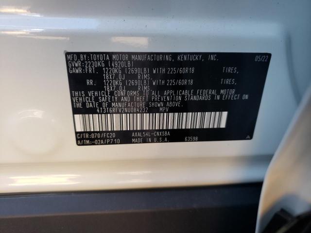 Photo 10 from auction – 2022 TOYOTA RAV4 SE with VIN 4T3T6RFV2NU084232