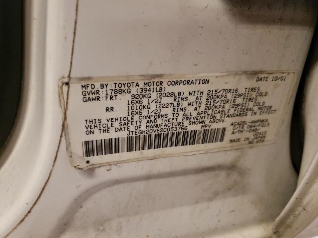 Photo 10 from auction – 2002 TOYOTA RAV4 with VIN JTEGH20V620053766