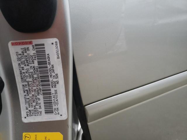 Photo 10 from auction – 2003 LEXUS ES 300 with VIN JTHBF30G536003661