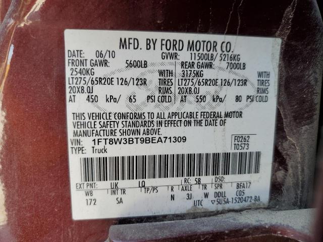 Photo 10 from auction – 2011 FORD F350 SUPER with VIN 1FT8W3BT9BEA71309