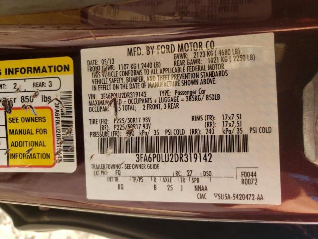 Photo 10 from auction – 2013 FORD FUSION SE with VIN 3FA6P0LU2DR319142