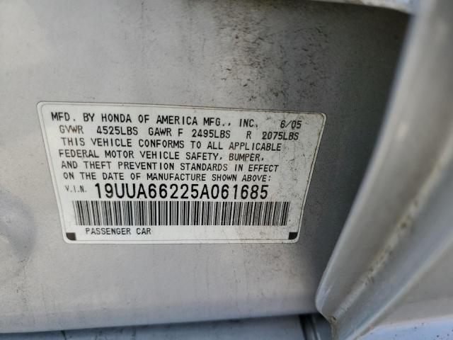 Photo 10 from auction – 2005 ACURA TL with VIN 19UUA66225A061685