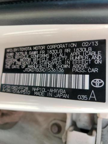 Photo 10 from auction – 2013 TOYOTA PRIUS C with VIN JTDKDTB3XD1536136