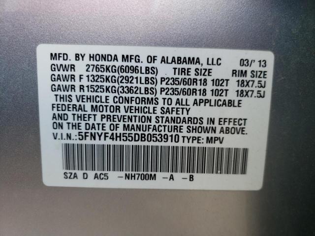 Photo 10 from auction – 2013 HONDA PILOT EXL with VIN 5FNYF4H55DB053910