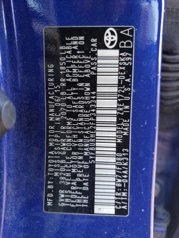 Photo 10 from auction – 2015 TOYOTA COROLLA L with VIN 5YFBURHE2FP343344