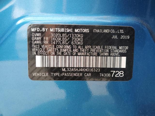 Photo 10 from auction – 2019 MITSUBISHI MIRAGE LE with VIN ML32A5HJ4KH016323