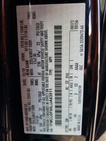 Photo 10 from auction – 2020 FORD ESCAPE S with VIN 1FMCU0F60LUA63511