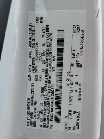 Photo 10 from auction – 2014 FORD ESCAPE SE with VIN 1FMCU0GX4EUC59378