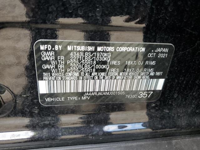 Photo 10 from auction – 2022 MITSUBISHI OUTLANDER with VIN JA4ARUAU4NU001505