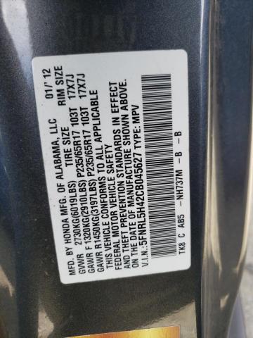 Photo 10 from auction – 2012 HONDA ODYSSEY EX with VIN 5FNRL5H42CB045627