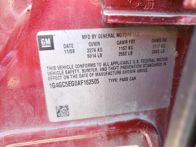 Photo 10 from auction – 2010 BUICK LACROSSE C with VIN 1G4GC5EG0AF162505