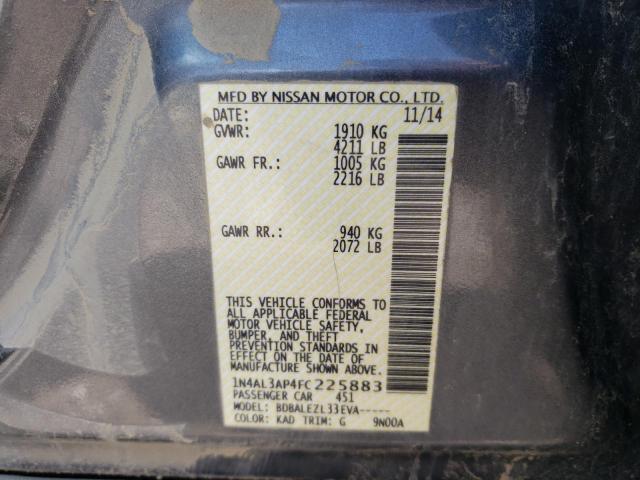 Photo 10 from auction – 2015 NISSAN ALTIMA 2.5 with VIN 1N4AL3AP4FC225883